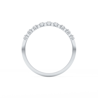 Half Eternity Wedding Band with 0.17 TCW Round Cut Moissanite – Yellow, White, or Rose Gold