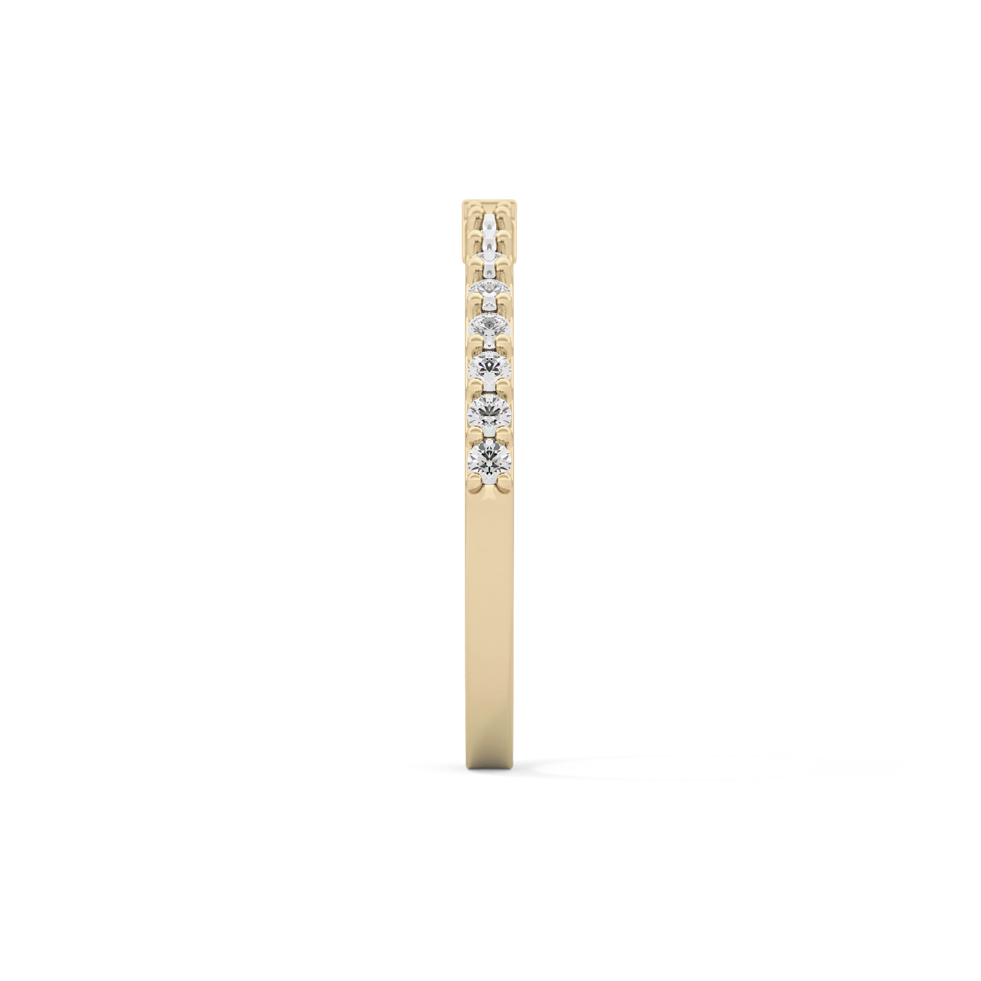 Half Eternity Wedding Band with 0.36 TCW Round and Baguette Cut Moissanite – Yellow, White, or Rose Gold