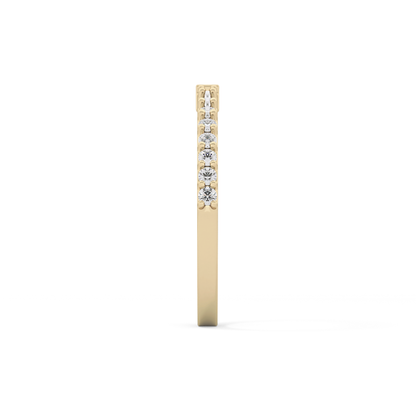 Half Eternity Wedding Band with 0.36 TCW Round and Baguette Cut Moissanite – Yellow, White, or Rose Gold