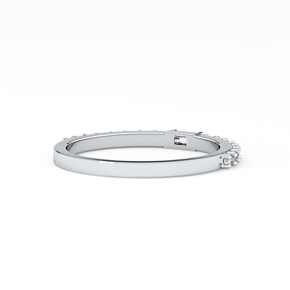 Half Eternity Wedding Band with 0.36 TCW Round and Baguette Cut Moissanite – Yellow, White, or Rose Gold