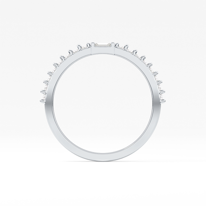 Half Eternity Wedding Band with 0.36 TCW Round and Baguette Cut Moissanite – Yellow, White, or Rose Gold