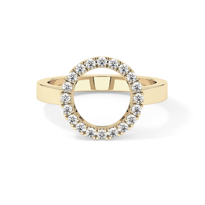 Halo Wedding Band with 0.37 TCW Round Cut Moissanite – Yellow, White, or Rose Gold