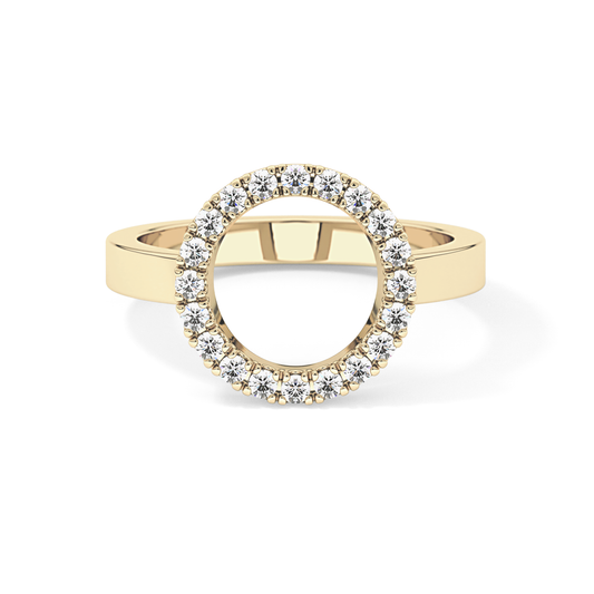 Halo Wedding Band with 0.37 TCW Round Cut Moissanite – Yellow, White, or Rose Gold