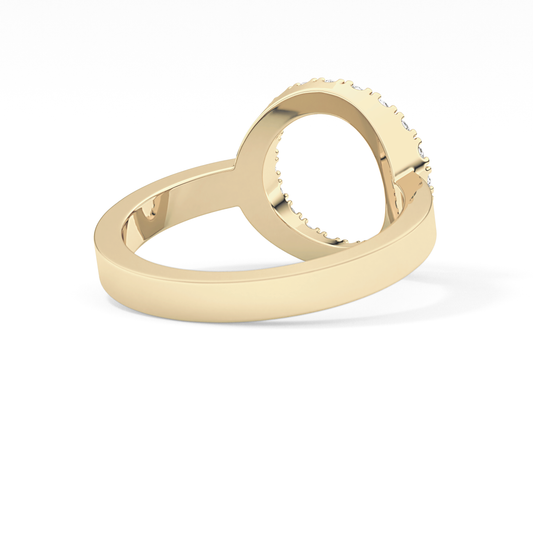 Halo Wedding Band with 0.37 TCW Round Cut Moissanite – Yellow, White, or Rose Gold