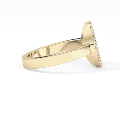 Halo Wedding Band with 0.37 TCW Round Cut Moissanite – Yellow, White, or Rose Gold
