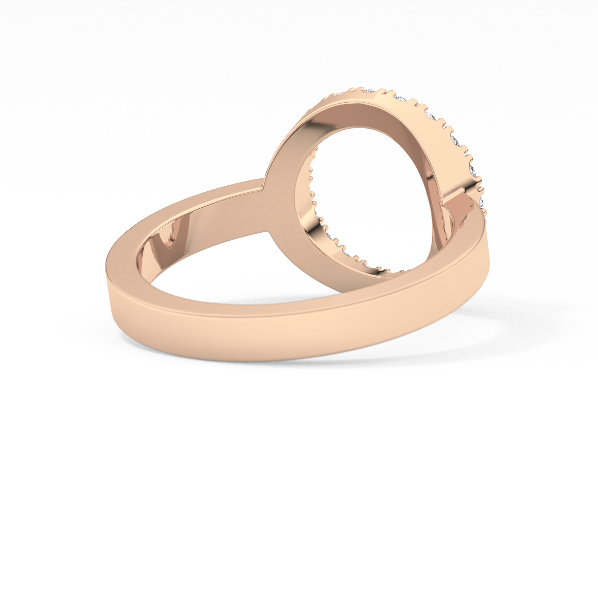 Halo Wedding Band with 0.37 TCW Round Cut Moissanite – Yellow, White, or Rose Gold