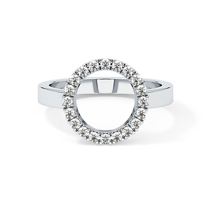 Halo Wedding Band with 0.37 TCW Round Cut Moissanite – Yellow, White, or Rose Gold