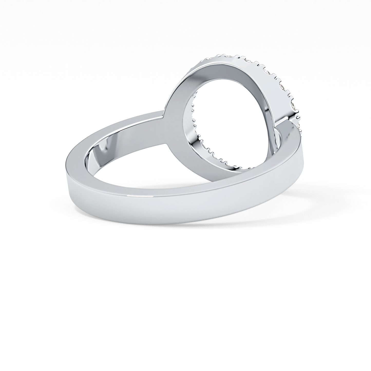 Halo Wedding Band with 0.37 TCW Round Cut Moissanite – Yellow, White, or Rose Gold