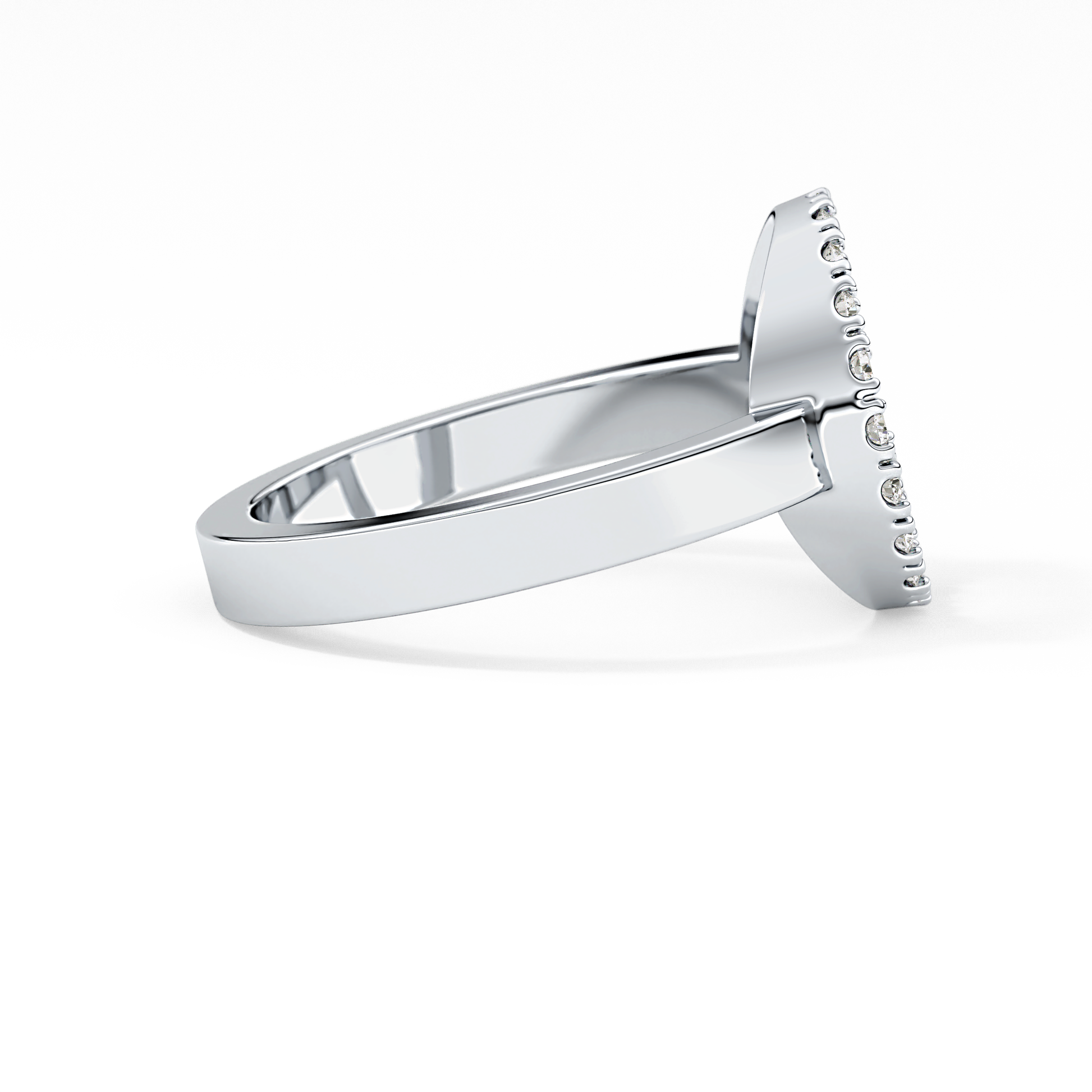 Halo Wedding Band with 0.37 TCW Round Cut Moissanite – Yellow, White, or Rose Gold