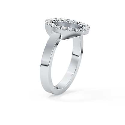Halo Wedding Band with 0.37 TCW Round Cut Moissanite – Yellow, White, or Rose Gold