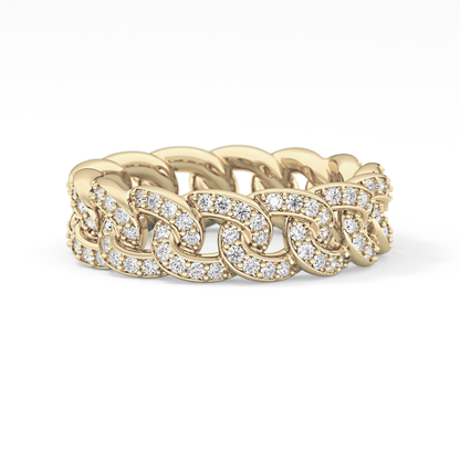 Full Eternity Wedding Band with 1.15 TCW Round Cut Moissanite – Yellow, White, or Rose Gold