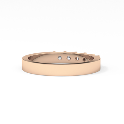 Five Stones Wedding Band with 0.37 TCW Round Cut Moissanite – Yellow, White, or Rose Gold