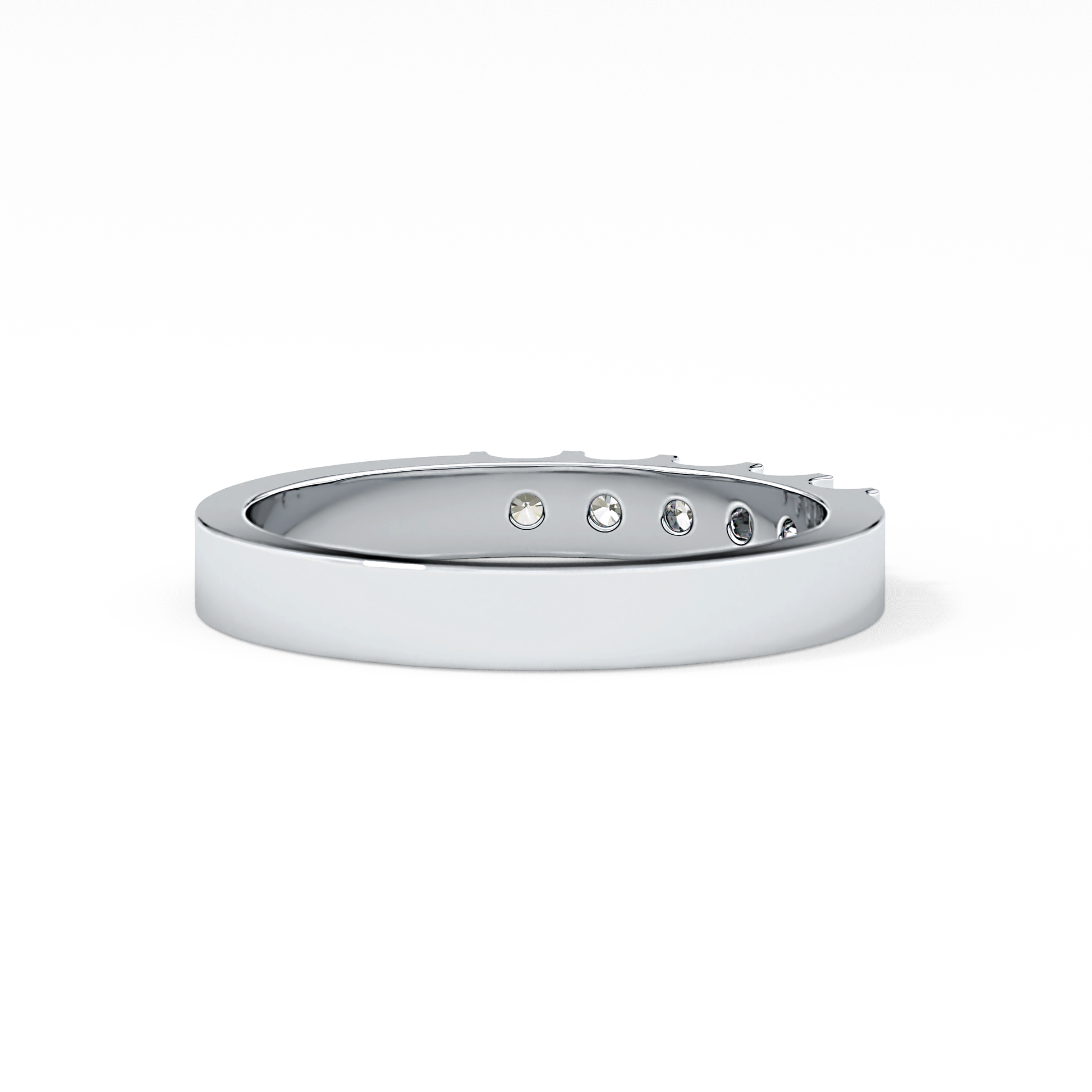 Five Stones Wedding Band with 0.37 TCW Round Cut Moissanite – Yellow, White, or Rose Gold