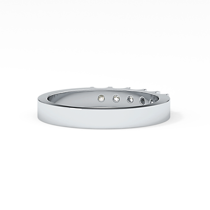Five Stones Wedding Band with 0.37 TCW Round Cut Moissanite – Yellow, White, or Rose Gold