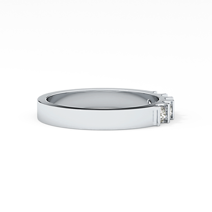 Five Stones Wedding Band with 0.37 TCW Round Cut Moissanite – Yellow, White, or Rose Gold
