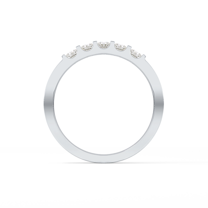 Five Stones Wedding Band with 0.37 TCW Round Cut Moissanite – Yellow, White, or Rose Gold
