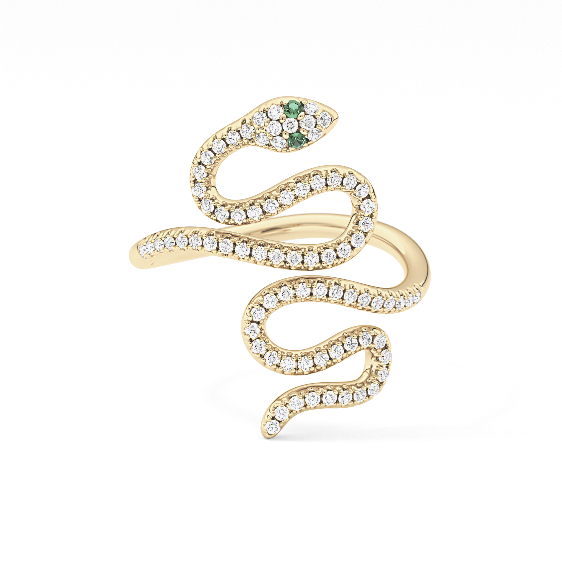 Snake Shape Wedding Band with 0.491 TCW Round Cut Moissanite – Yellow, White, or Rose Gold