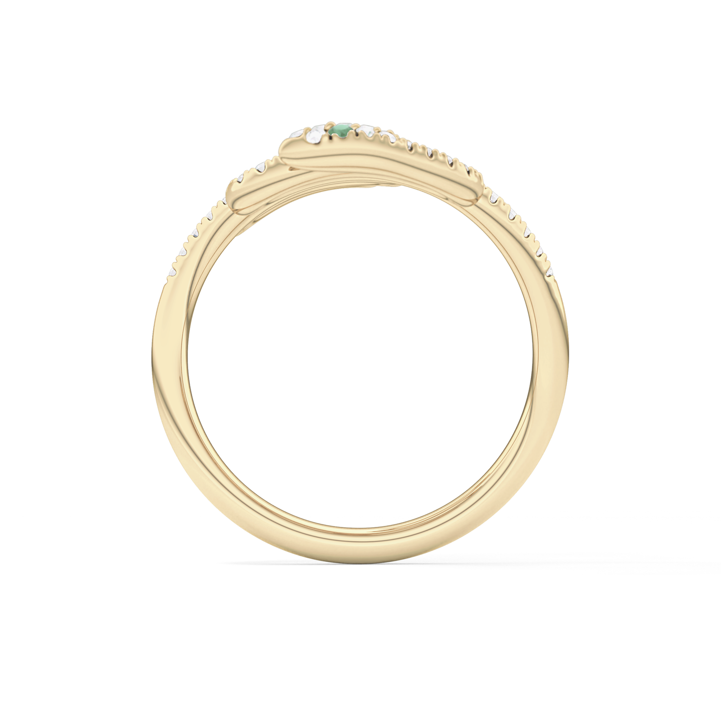 Snake Shape Wedding Band with 0.491 TCW Round Cut Moissanite – Yellow, White, or Rose Gold