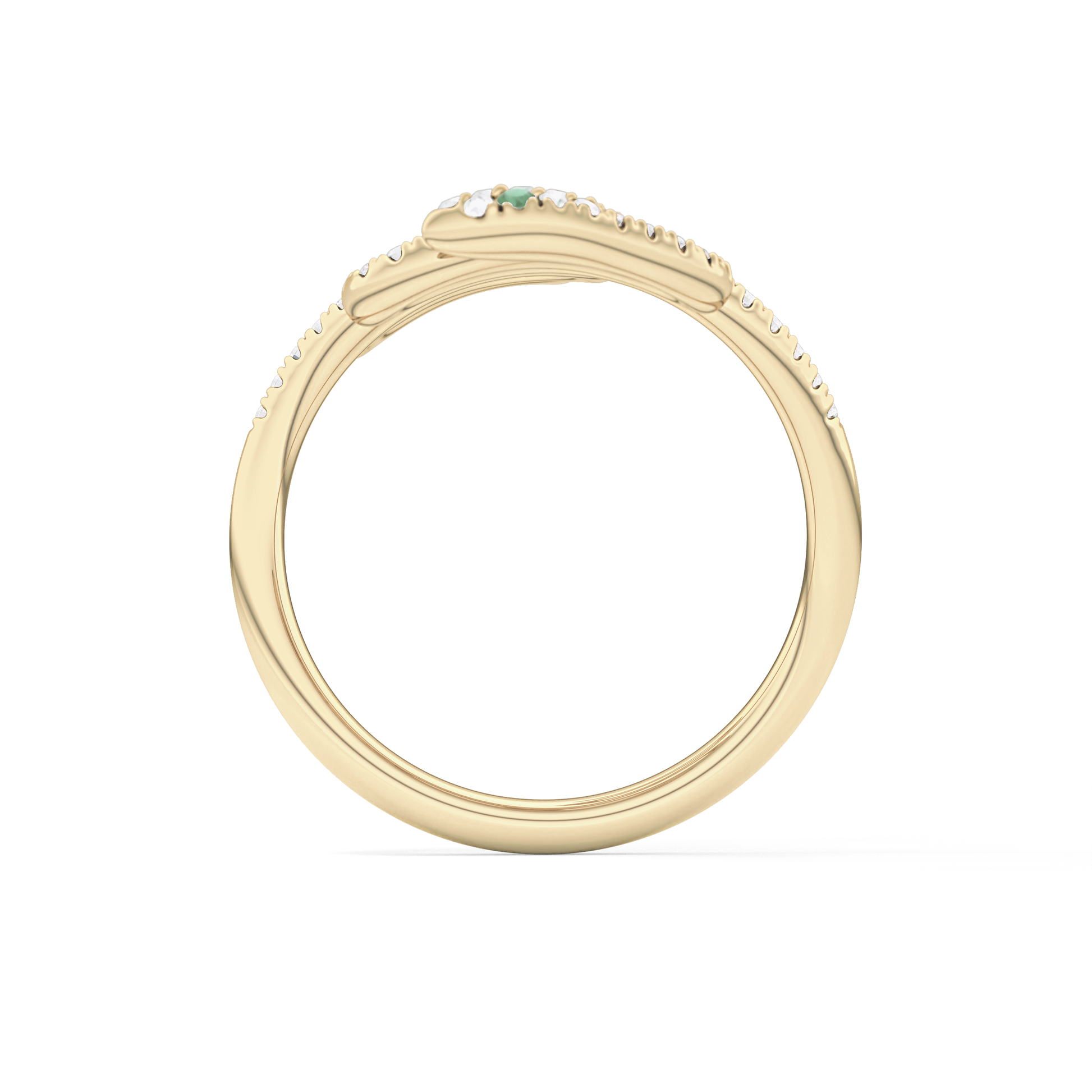 Snake Shape Wedding Band with 0.491 TCW Round Cut Moissanite – Yellow, White, or Rose Gold