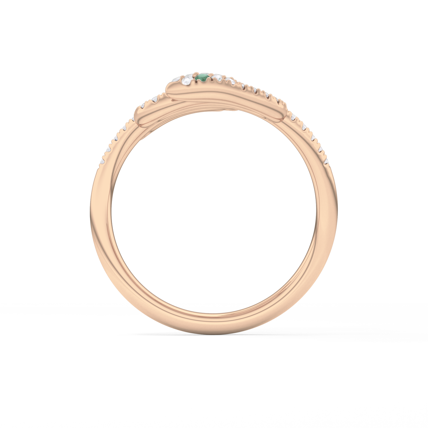 Snake Shape Wedding Band with 0.491 TCW Round Cut Moissanite – Yellow, White, or Rose Gold