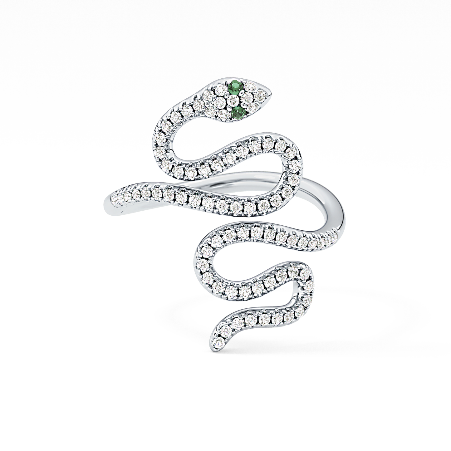 Snake Shape Wedding Band with 0.491 TCW Round Cut Moissanite – Yellow, White, or Rose Gold