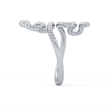 Snake Shape Wedding Band with 0.491 TCW Round Cut Moissanite – Yellow, White, or Rose Gold