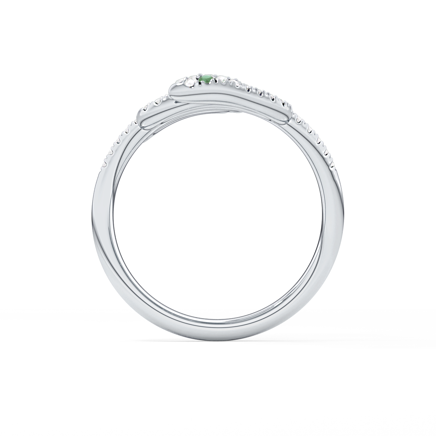 Snake Shape Wedding Band with 0.491 TCW Round Cut Moissanite – Yellow, White, or Rose Gold