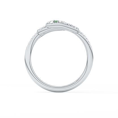 Snake Shape Wedding Band with 0.491 TCW Round Cut Moissanite – Yellow, White, or Rose Gold