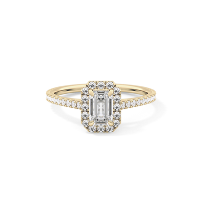 Emerald Halo & Pave Lab Grown Diamond Engagement Ring