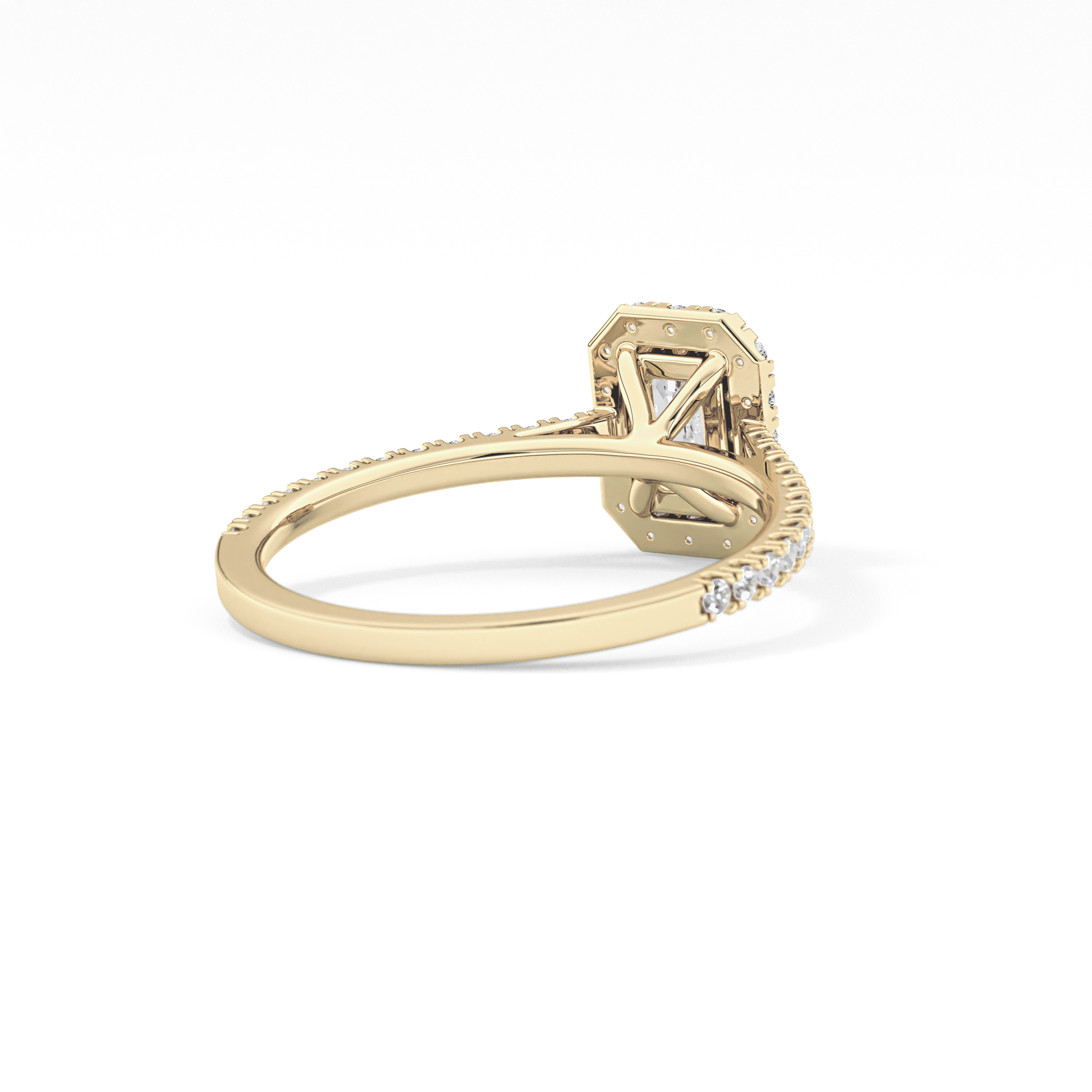 Emerald Halo & Pave Lab Grown Diamond Engagement Ring