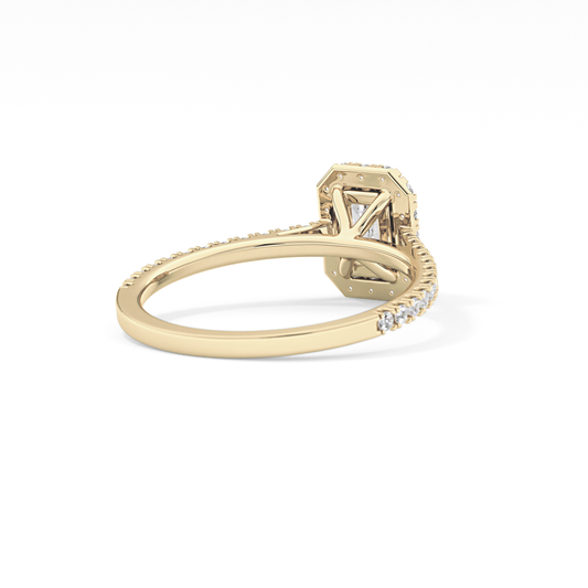Emerald Halo & Pave Lab Grown Diamond Engagement Ring