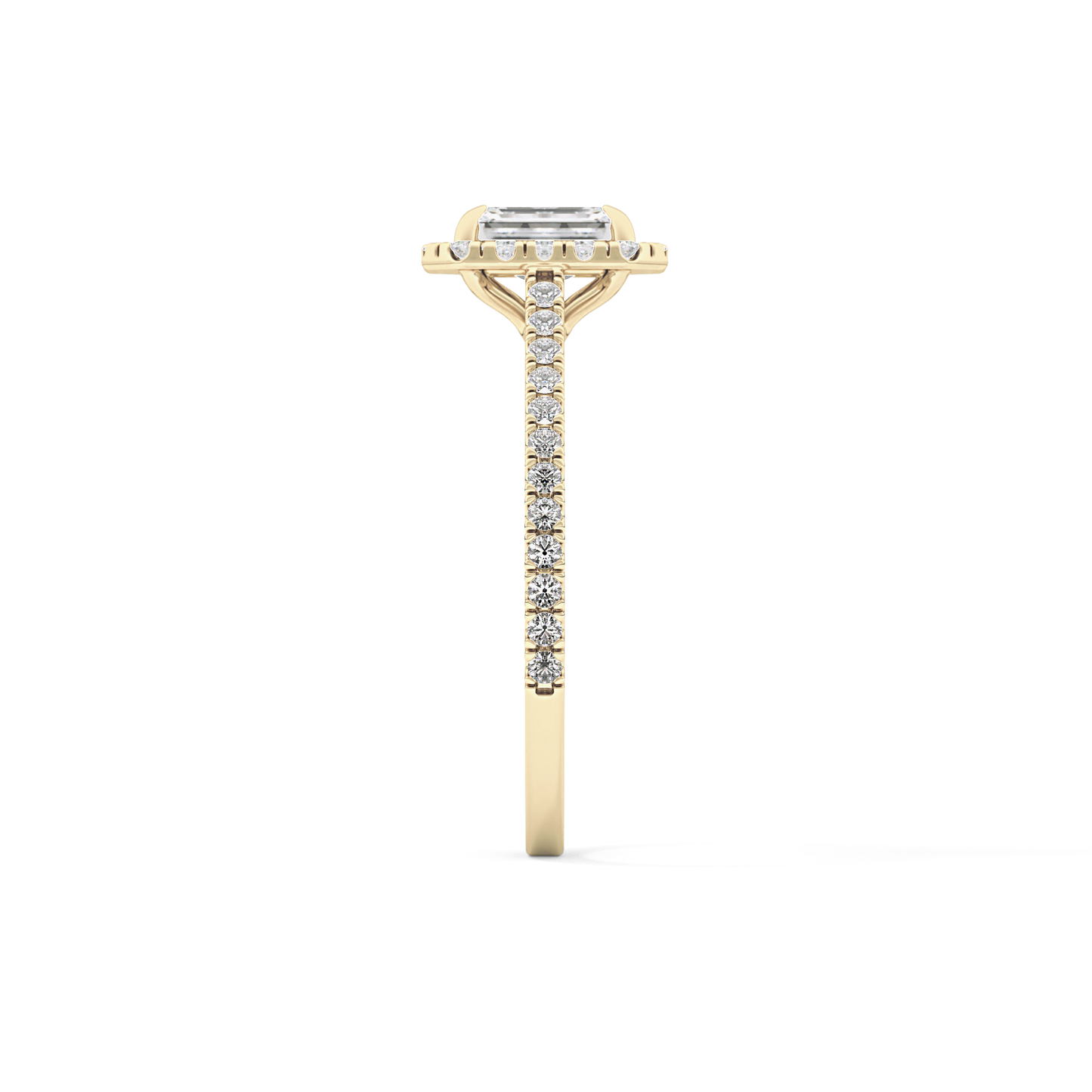 Emerald Halo & Pave Lab Grown Diamond Engagement Ring