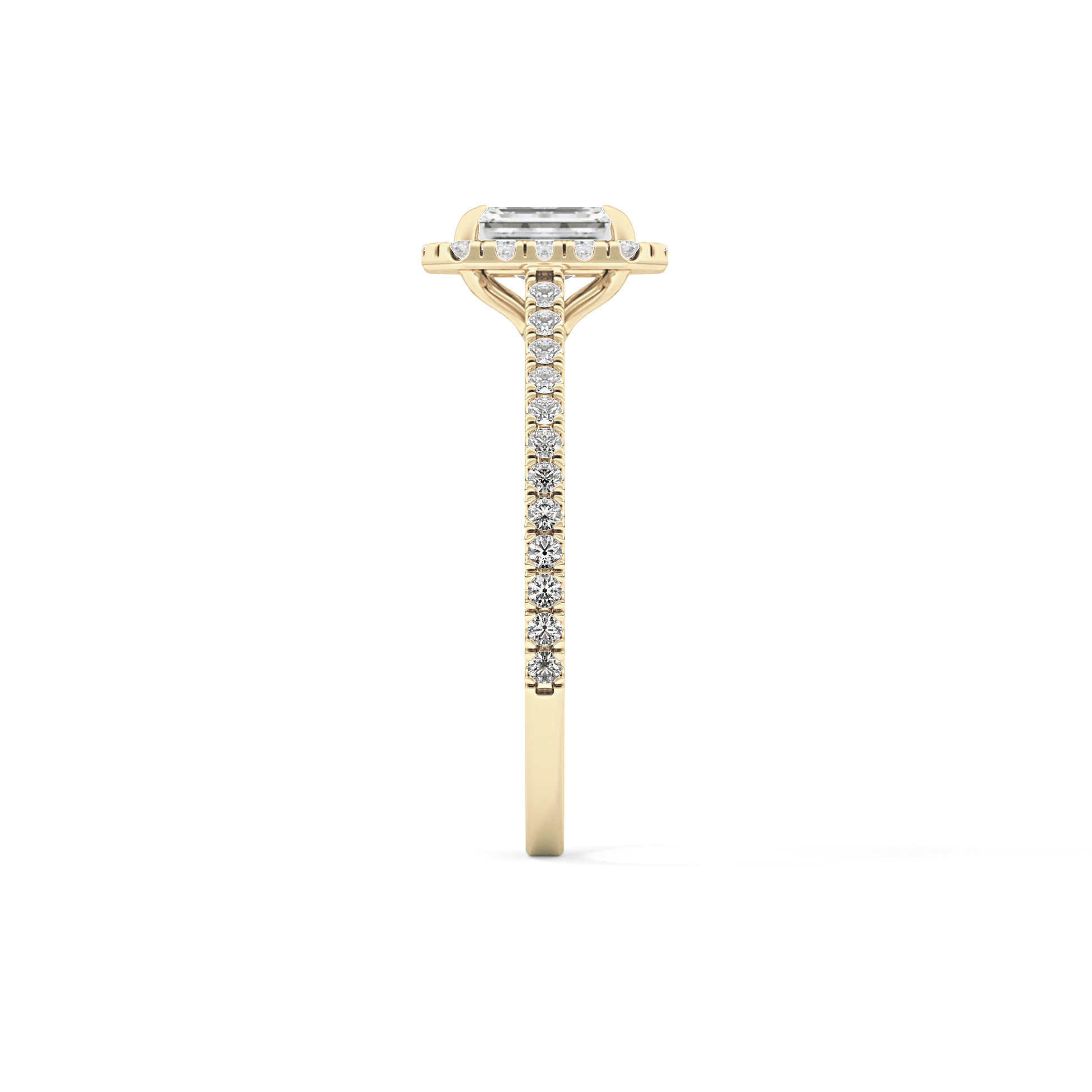 Emerald Halo & Pave Lab Grown Diamond Engagement Ring