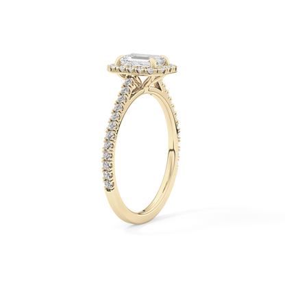 Emerald Halo & Pave Lab Grown Diamond Engagement Ring