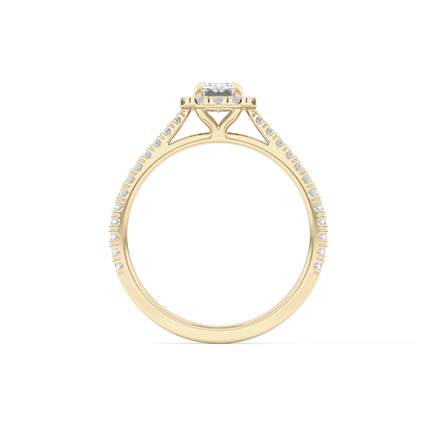 Emerald Halo & Pave Lab Grown Diamond Engagement Ring