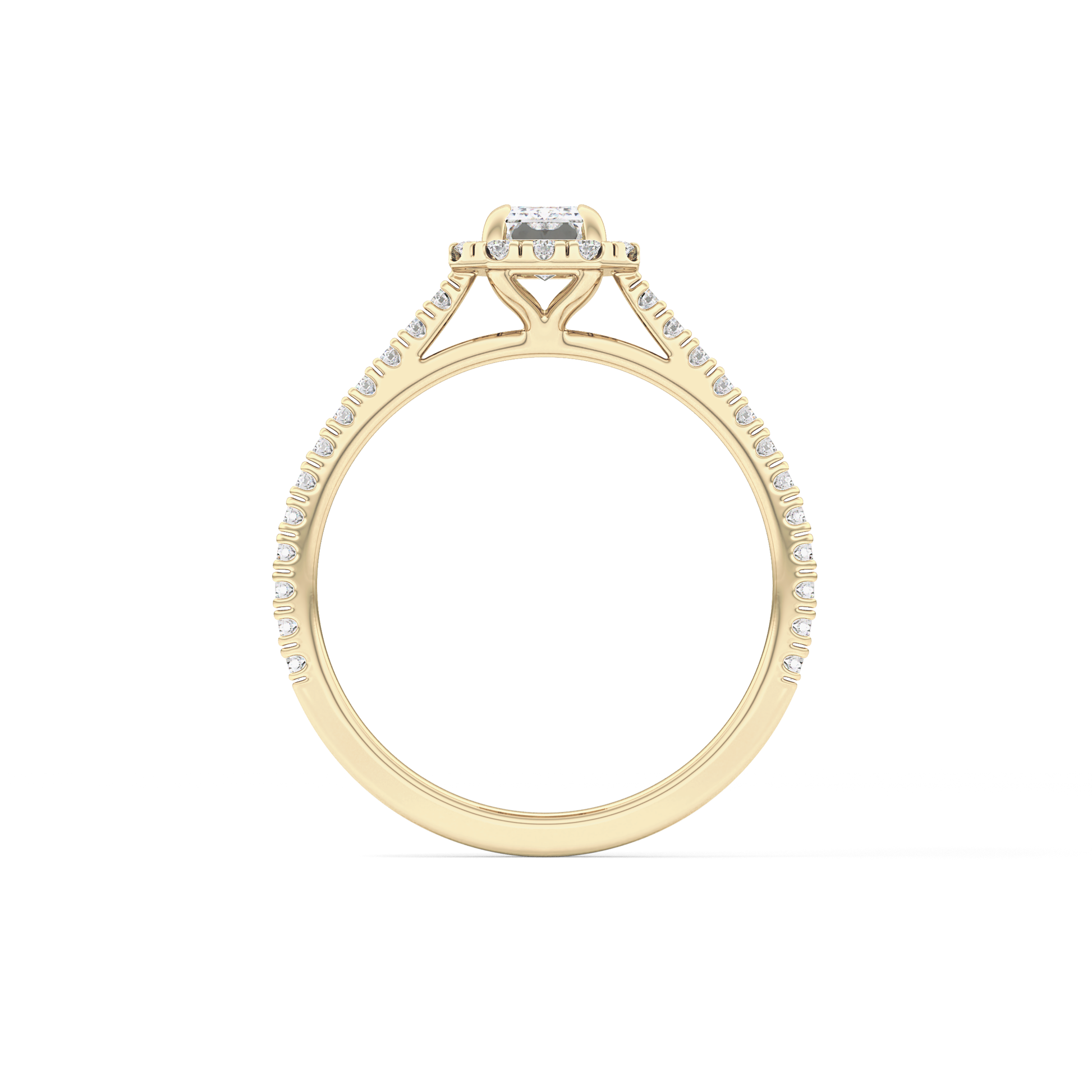 Emerald Halo & Pave Lab Grown Diamond Engagement Ring