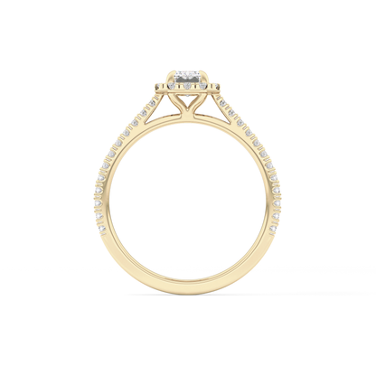 Emerald Halo & Pave Lab Grown Diamond Engagement Ring