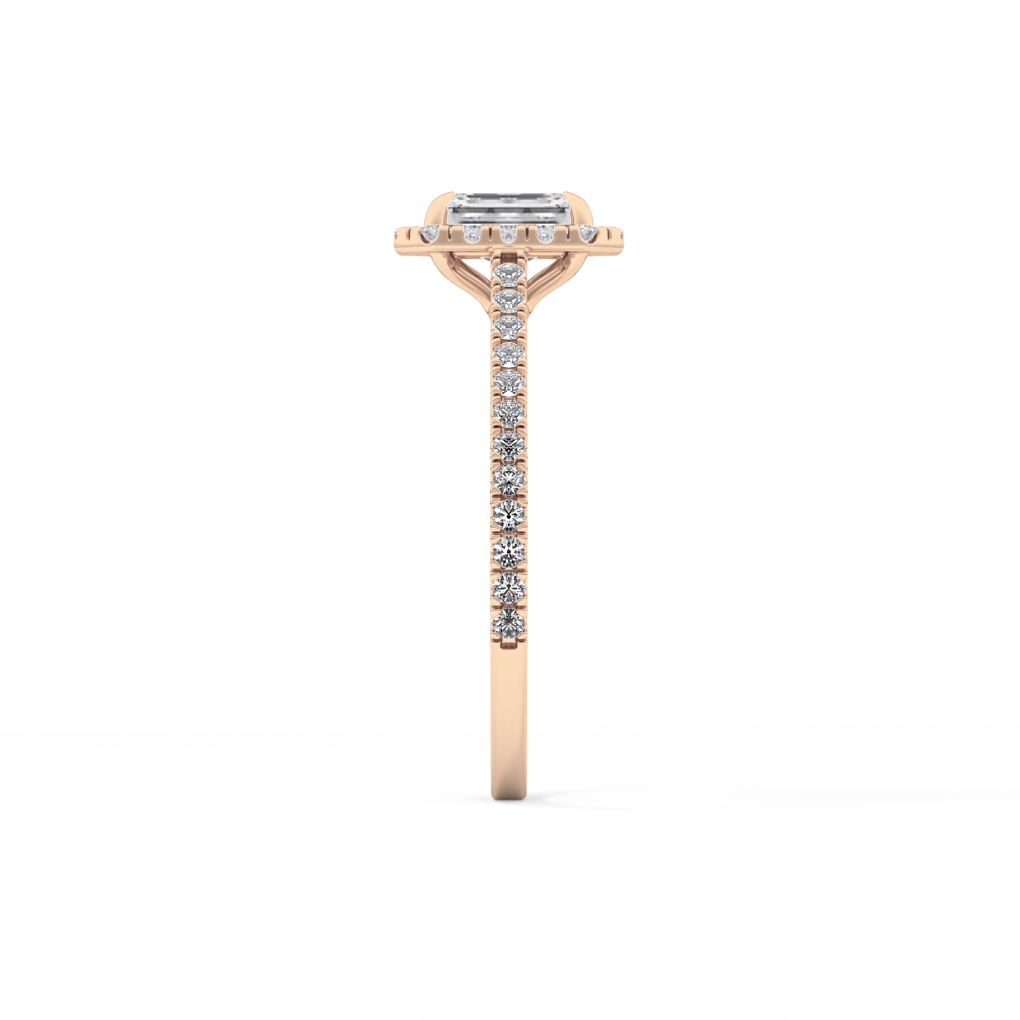 Emerald Halo & Pave Lab Grown Diamond Engagement Ring