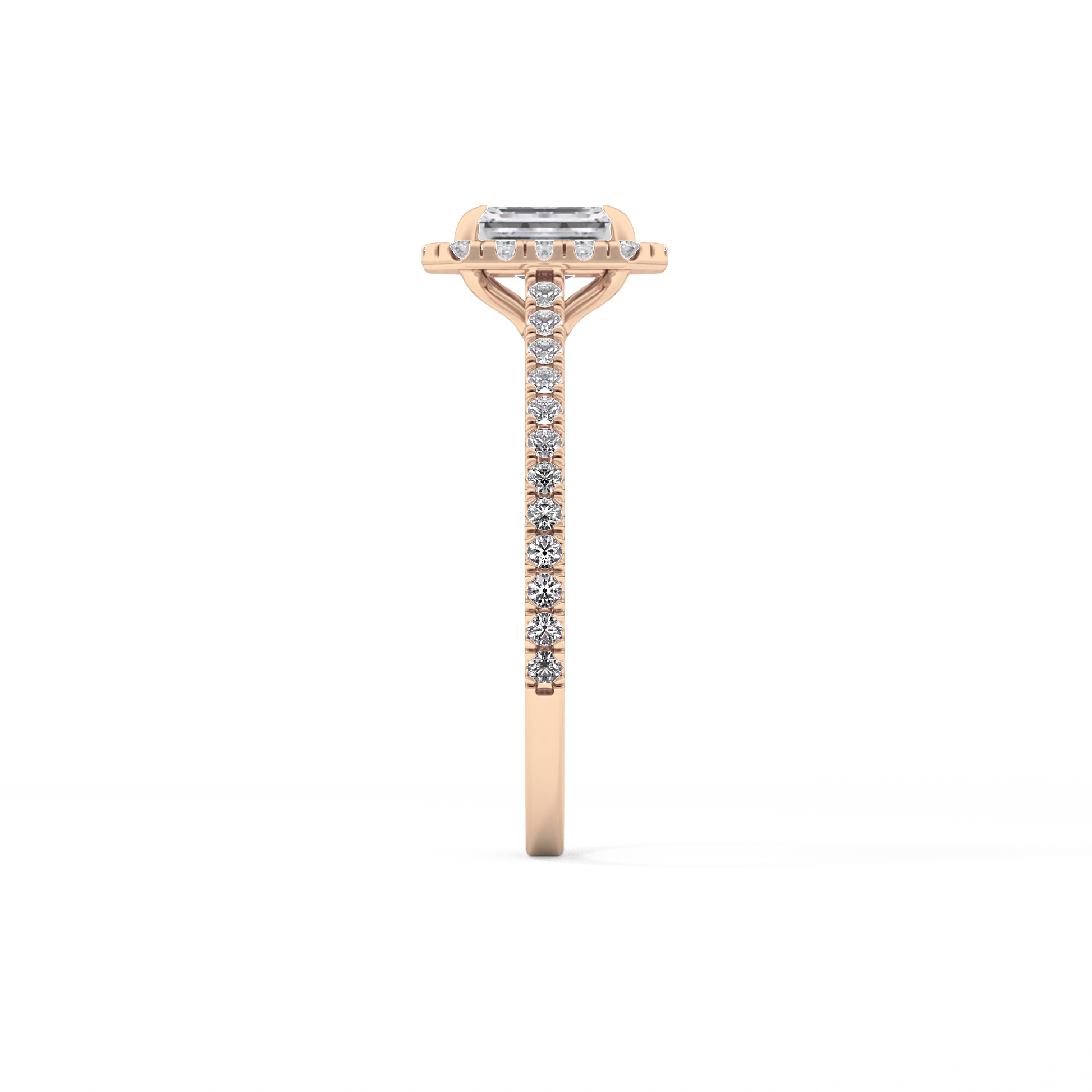 Emerald Halo & Pave Lab Grown Diamond Engagement Ring