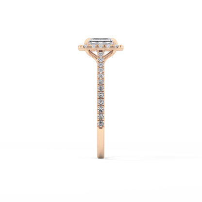 Emerald Halo & Pave Lab Grown Diamond Engagement Ring