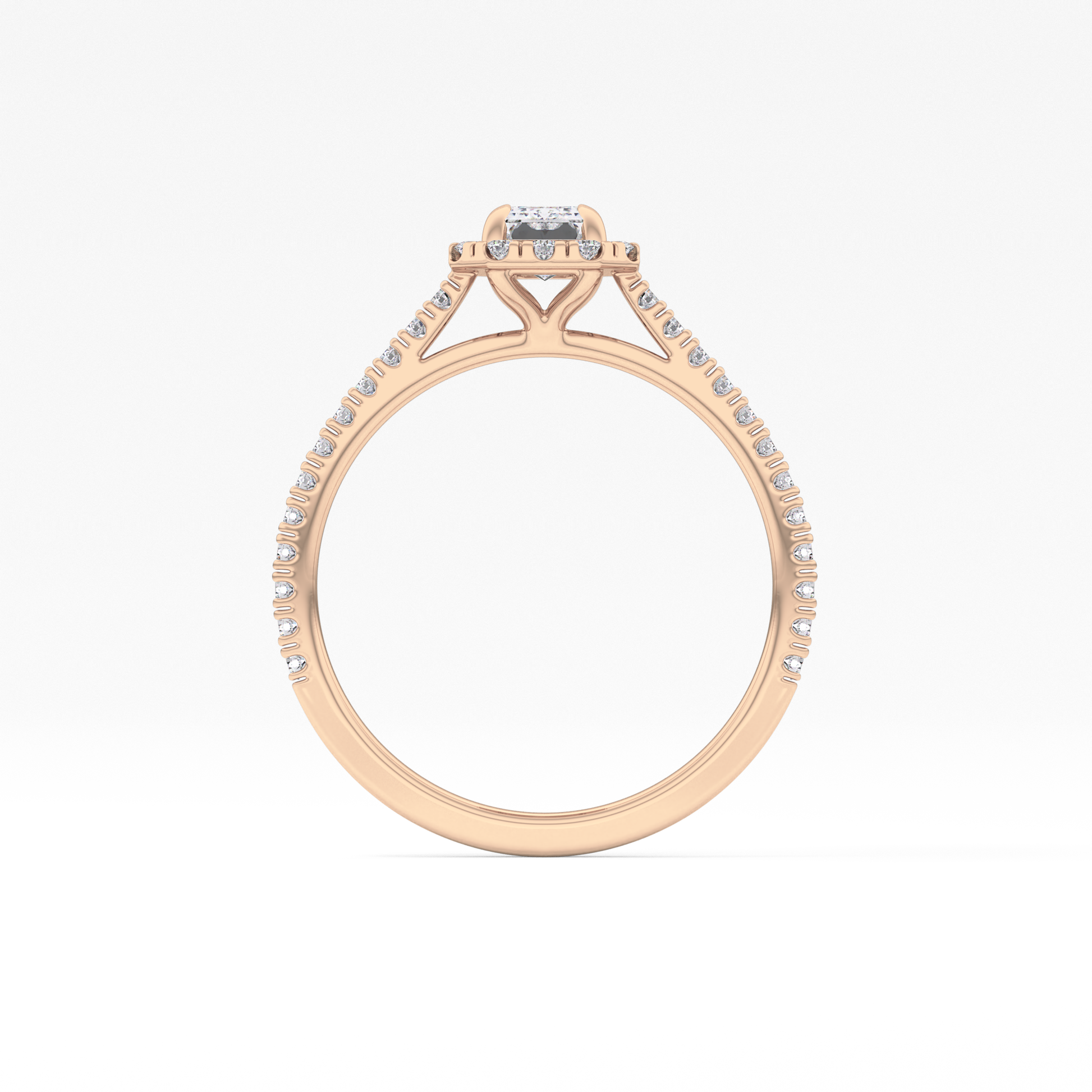 Emerald Halo & Pave Lab Grown Diamond Engagement Ring