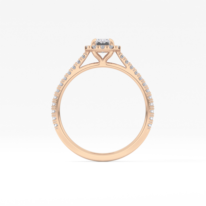 Emerald Halo & Pave Lab Grown Diamond Engagement Ring