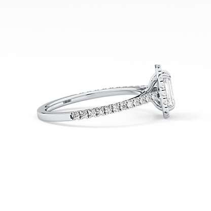 Emerald Halo & Pave Lab Grown Diamond Engagement Ring