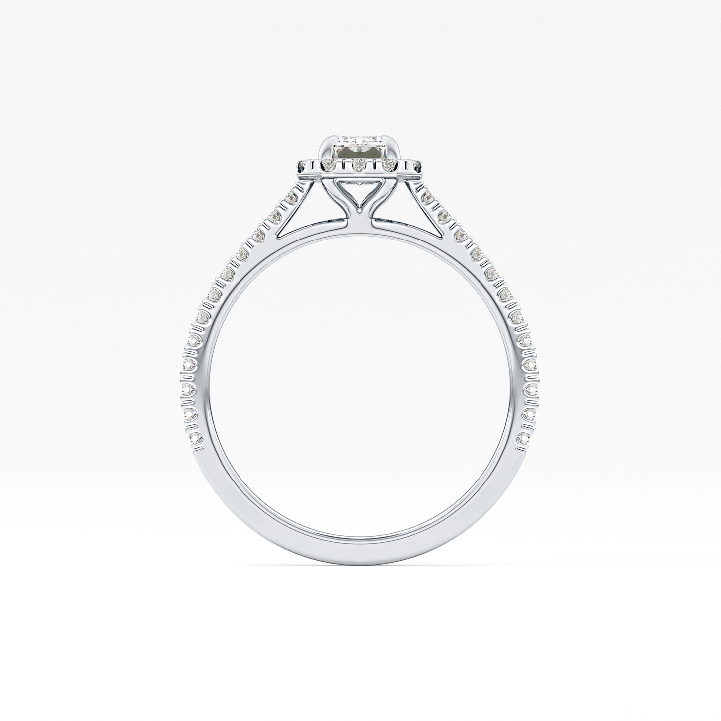 Emerald Halo & Pave Lab Grown Diamond Engagement Ring