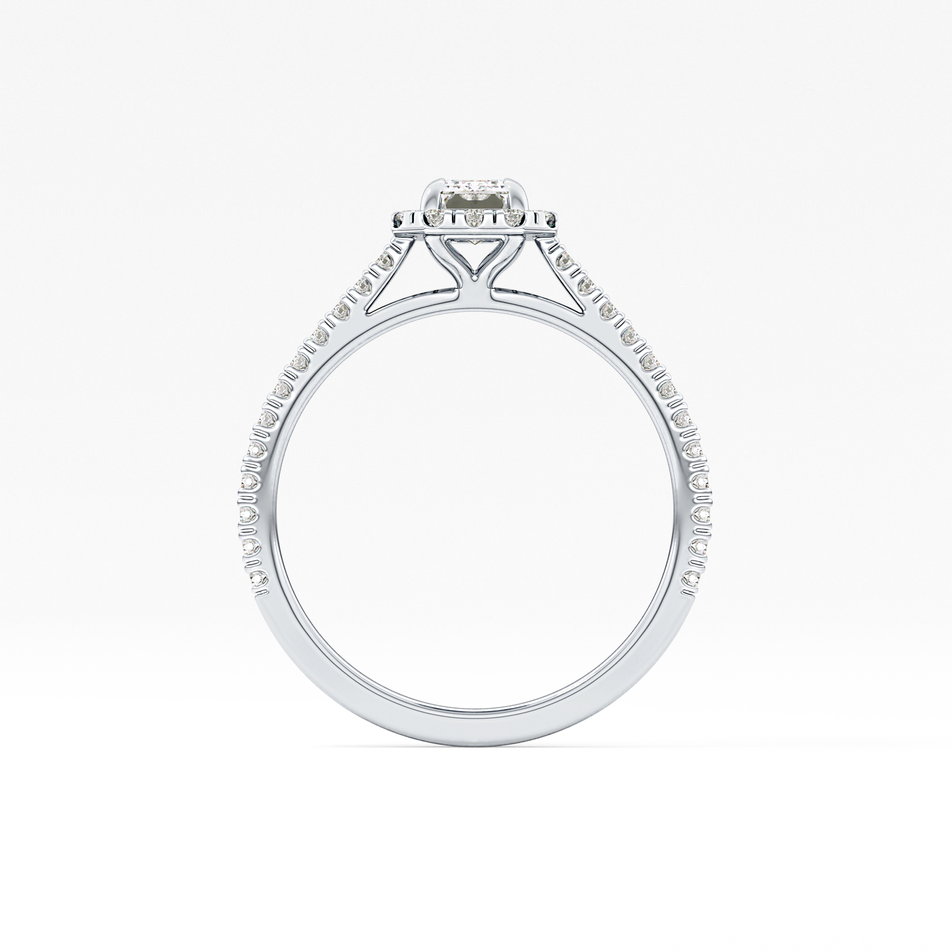 Emerald Halo & Pave Lab Grown Diamond Engagement Ring