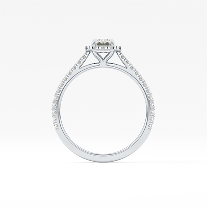 Emerald Halo & Pave Lab Grown Diamond Engagement Ring