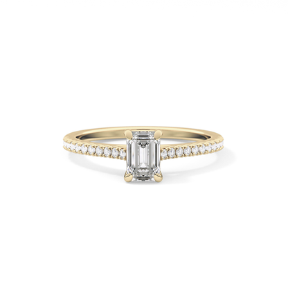 Emerald Pave Lab Grown Diamond Engagement Ring