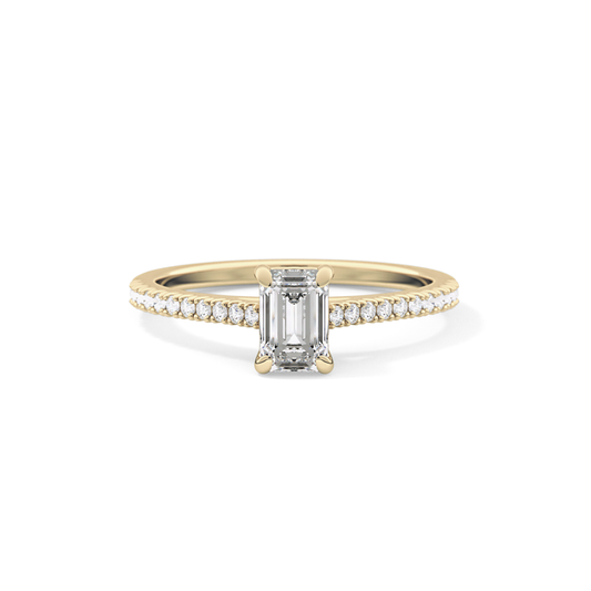 Emerald Pave Lab Grown Diamond Engagement Ring