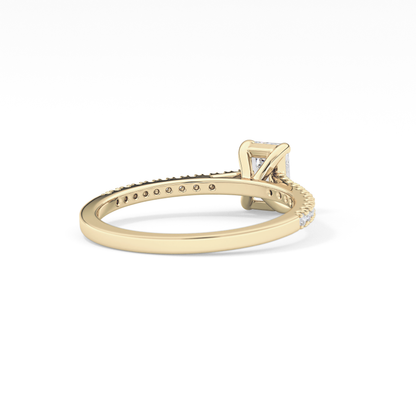 Emerald Pave Lab Grown Diamond Engagement Ring