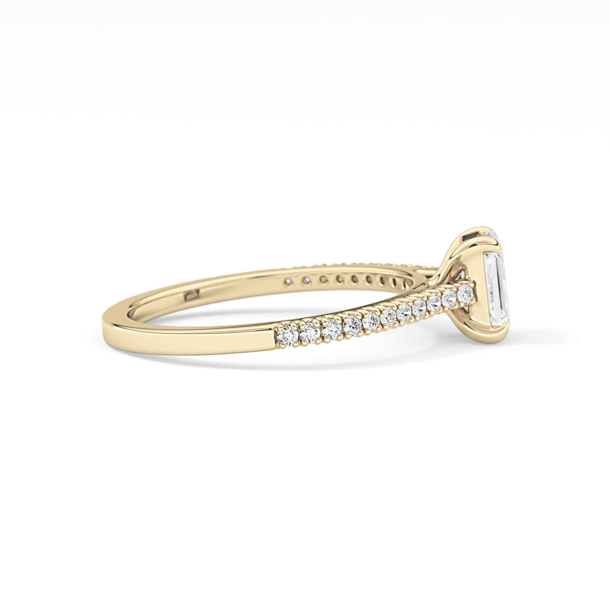 Emerald Pave Lab Grown Diamond Engagement Ring